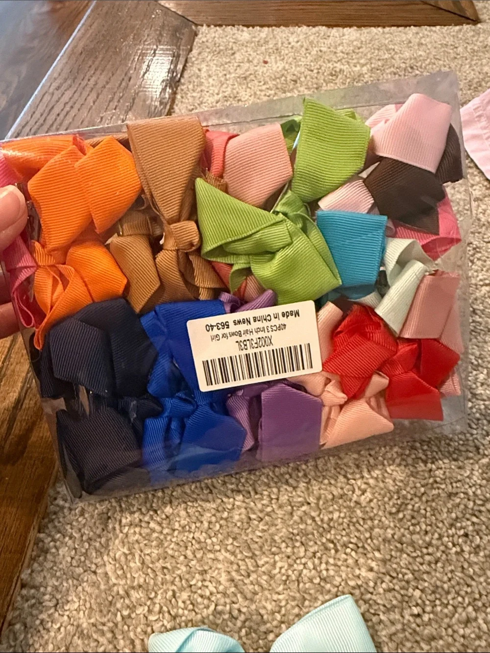 Assorted Girls Bow Clip Set in Bright Multicolor